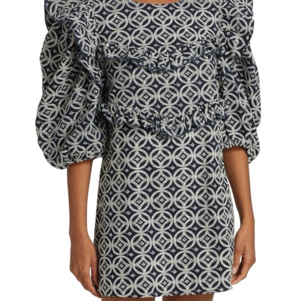 EN SAISON Ruffle Puff Sleeve Minidress size M